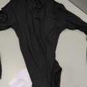 MANGOPOP Women's Mock Turtle Neck Long Sleeve Tops Bodysuit Jumpsuit, Large