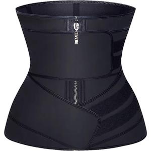 YIANNA Waist Trainer for Women Latex Underbust Training Belt Tummy Control Waist Cincher Sport Girdle (Black)