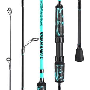One Bass Spinning Rod & Casting Rod, High Performance IM6 Graphite Fishing Pole for Bass Fishing,2- Piece Desgin for Travel, 6'0"-ML-Fast