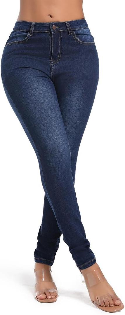 FISCLOSIN Women Colombian Design,Butt Lift,Sexy Skinny Jeans,Stretch Denim Pants (Medium, Navy Blue)