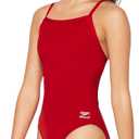 Speedo Women's Swimsuit One Piece Endurance+ Flyback Solid Adult Team Colors (34, Dark Red)