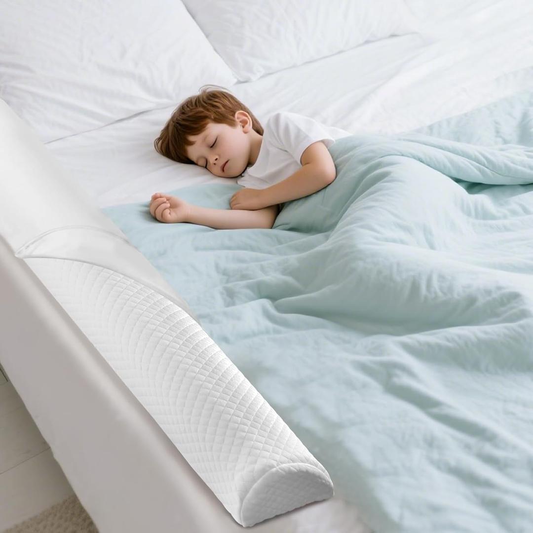 colorfarm Baby Bed Bumpers for Toddlers: Foam Bed Guard Rail for Kids Toddler Twin Full Queen King Size Bedrails (White 1Pcs)