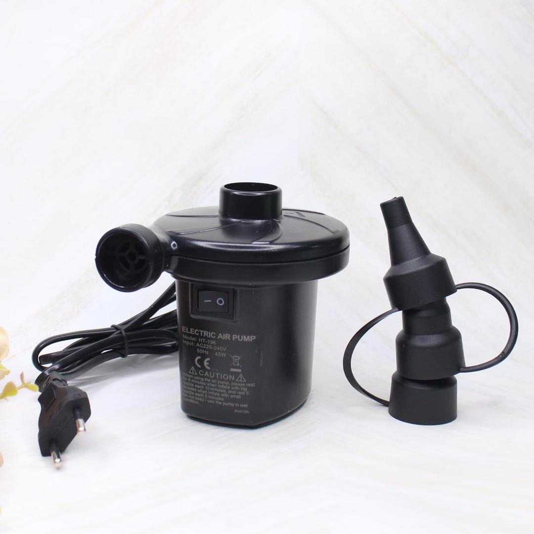 RAAYA Portable Air Pump Quick-Fill Electronic Air Pump with 3 Nozzles Inflator Pumps for Outdoor, Inflatable Cushions, Air Mattress Beds, Boats, Swimming Ring Pack of 1