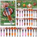 32 Sets Valentine Sports Multicolor Ballpoint Pens with Cards Exchange Gifts Bulk for Sports Lover,Football Soccer Basketball Team Gifts for Classroom Prizes Goodie Bags Stuffers Party Favors