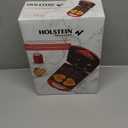 Holstein Housewares 4-Section Heart Shaped Waffle Maker, Non-Stick Waffle Iron, Mini Waffle Maker for Kids, Non-Toxic Coating, Easy to Clean, Makes 4 Heart-Shaped Waffles in Minutes, Red