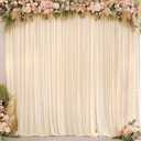 Deep Champagne Backdrop Curtain 2 Panels-Wrinkle-Free Curtains Polyester Photography Drapes for Baby Shower Birthday Party Photo Background Backdrop Stand- 8 X10FT (Champagne)
