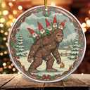 2 x Bigfoot Carrying Gnomes - Bigfoot Christmas Ornament Decorations - Sasquatch Christmas Ornament - Gnomes Christmas Ornaments - Gnomes Christmas Decorations - 3.6 in Acrylic - Funny Gag Gifts