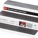 Copco 3-Tier Spice Rack Organizer for Cabinet or Pantry, 10-Inch Non-Skid Tiered Shelf, White/Gray Design Holds Spice Jars, Cans, and Bottles