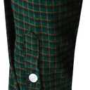 Mens Gingham Button Down Shirt Long Sleeve Dress Shirts Business Casual Shirts with Pockets (Large, Blackgreen)