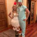 ZAKIA Women's Skirt Real Natural Feather Feather Skirt Casual (White, L)