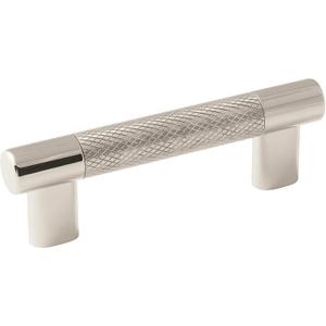 Amerock | Cabinet Pull | Polished Nickel/Stainless Steel | 3inch & 3-3/4 inch (76mm & 96 mm) Center to Center | Esquire | 1 Pack | Drawer Pull | Drawer Handle | Cabinet Hardware