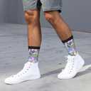 4 x Vintage Paisley Floral Funny Socks Novelty Crew Socks For Women Men