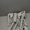 5.4Ft Halloween Skeleton, Posable Life Size Skeleton with Glowing Eyes Creepy Sound, Plastic Skeletons with Movable Joints for Graveyard Prop, Indoor Outdoor Haunted House Party Decor