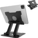 KABCON Tablet Stand,Adjustable Drawing Holder Eye-Level Aluminum Solid Stand for Desk, Portable Monitor, iPad Pro 9.7 10.5 Air Mini,Microsoft Surface Pro,Tab-Up to 15'' (Large-Black)