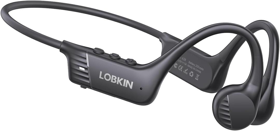 LOBKIN Bone Conduction Headphones, Open Ear Headphones Bluetooth 6.0 Wireless with Mic, 10H Playtime, X28 Waterproof Sports Earphones for Running, Gym Workout, Ski, Cycling