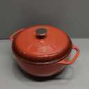 Lodge Essential Enamel Cast Iron Dutch Oven - Perfect for Bread Baking, Braising, Marinating & Slow Cooking - Features Moisture-Sealing Lid & Dual Handles - Kitchen Essentials - 6 Quarts - Poppy