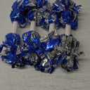 4Pcs Upgraded 12inch Metallic Cheerleading Pom Poms, HOLENGS Cheerleader Pompoms Cheer Poms for Kids Adults, Cheering Squad Pompoms for School Sports Games Dance Party (Blue and Silver)