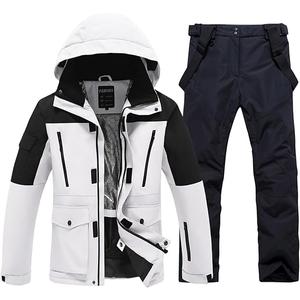 Men's Ski Suit Waterproof Snowsuits Two Piece Snowboard Jacket and Pants Set Outdoor Winter Snow Suits Windproof,L
