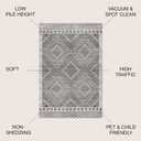 JONATHAN Y Amir Moroccan Beni Souk Gray/Cream 3x3 Square Indoor Area Rug, Bohemian, Scandinavian, Easy-Cleaning for Living Room, Bedroom, Kitchen, Pet Friendly, Non-Shedding (MOH200C-3SQ)
