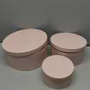 Coloch 3 Pcs Round Gift Boxes with Lid, Pink Flower Box with Golden Rim Nested Party Favor Boxes for Flower Arrangement, Birthday, Wedding, Christians, Anniversary, Pink, 3 Sizes