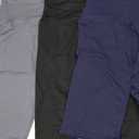 NEW YOUNG 3 Pack Capri Leggings for Women with Pockets-High Waisted Tummy Control Workout Gym Yoga Pants (Small-Medium, 1-black/Dark Gray/Navy Blue)