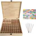 Pure Vie Wooden Essential Oil Storage Box Home Fragrance Carrier Case, Holds 85 Bottle (Fits 5-20ml) - Aromatherapy Organizer Makeup Nail Polish Perfume Container - Keep Your Oil Safe & Space Saver