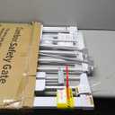 Cumbor 36" Extra Tall Baby Gate for Stairs, 29.7-40.6"(Extensions Included) Wide Dog Gate for Doorways, Pressure Mounted Auto-Close Pets Gates for Dogs Indoor, Durable Safety Child Gate, White