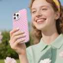 Compatible with iPhone 14 Pro Case, with Polka Dot Aesthetics Design Simple Case for Women Girl, Cute Fashion Soft TPU Slim Protection Phone Case for iPhone 14 Pro 6.1'' - Pink