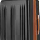 Kono Lightweight 28 Inch Expandable Luggage with Quiet Spinner Wheels TSA Lock, Scratch and Drop Resistant PC+ABS Hardside Durable Large Checked Suitcase, Black & Brown