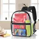 Paxiland Clear Backpack Stadium Approved 12126 with Reinforced and Wider Shoulder Straps, Small Clear Bag for Schools, Concerts, Work, Festivals and Sporting Events - Black