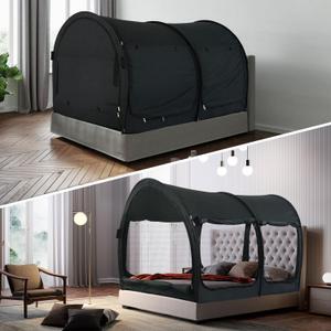 LEEDOR Bed Tent Dream Tent Bed Canopy Shelter Cabin Sleeping Tent Indoor Pop Up Privacy Warm Breathable Mosquito Mesh Twin/Full/Queen for Kids and Adult (Mattress Not Included), 54"W x 75"L