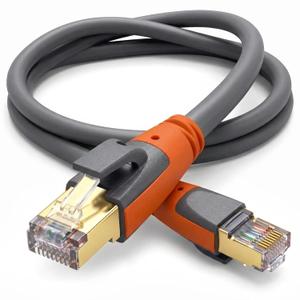 Cat 8 Ethernet Cable 6ft, High Speed LAN Cables 40Gbps 2000MHz Shielded, Heavy Duty 26AWG Outdoor Indoor Cat8 RJ45 Internet Cord Compatible with Gaming PC PS5 Xbox Router Modem Office Industrial