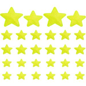 PATIKIL Sequin Star Iron on Patches, 28 Pcs Sew on Applique Patch Embroidery Sequin Glitter Patches for DIY Shoes Clothes Hats Backpacks Costume, Yellow