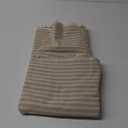 meioro Table Cloth Beige Striped Tablecloth Tassels Cotton Blend Dust-Proof Table Cover for Dining Coffee Buffet Kitchen Picnic Tables, Parties Tablecloths(55 x 120 Inch, Beige)