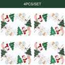 Christmas Placemat Table Runner Snowman Christmas Tree Snowflake Embroidered Snow Rectangle White Green Cut Out Glitter Holiday Xmas Festive Winter 1318IN