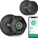 Fingerprint Door Lock- Smart Door knob,biometric Door Lockwith passcode keypad keyless Entry Door Handlefor Bedroom Home Hotel Office Apartment Smart Door Lock, black