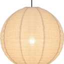 20X20inch Large Hanging Lamp Shade Round Linen Pendant Lamp Shade Minimalist Can replace Hanging Lampshade White Paper Lanterns Handmade Fabric Linen Lantern Lights Covers for Living Room Bedrooms