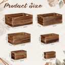 AceOrbit Set of 6 Wood Crates with Handles, Rustic Decorative Storage Boxes Distressed Wooden Nesting Display Baskets for Farmhouse, Wedding, Party Storage Display Supplies(Light Brown)