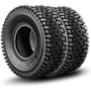 2 Pack 15x6.00-6 Lawn Mower Tire,15x6x6 Tractor Turf Tire,565lbs Capacity,4 ply Tubeless
