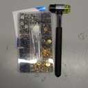 Qfun 120 Set Snap Fasteners Kit for Leather 12mm Metal Button Snaps Press Studs with 4 Setter Tools, 1 Hammer, 4 Color Leather Snaps for Clothes, Jackets, Jeans Wears, Bracelets, Bags