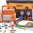 BACOENG R32 AC Vacuum Pump and Gauge Set, 4 CFM HVAC Vacuum Pump Kit for AUTO/Mini Split System, Sparkless Motor for R1234yf R32 R134a R410a Refrigerants