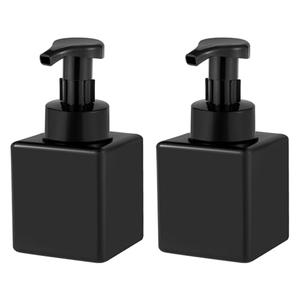 UUJOLY Foaming Soap Dispenser, 9oz Refillable Pump Bottle Plastic for Liquid Soap, Shampoo, Body Wash, 4 Pcs, Black