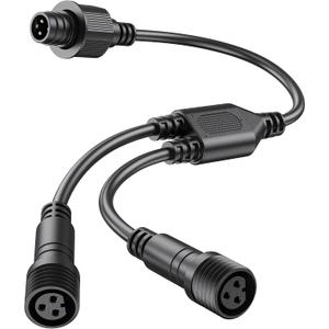 Y-Splitter for Govee Smart Outdoor String Lights 2, (1 Male to 2 Female) Y-Shaped Extension Cable Compatible with Govee ‎H7039 H7037 H7038, 3-Pin Replacement Cord for Patio, Backyard, Balcony