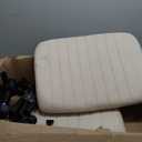 Orange Factory Criss Cross Chair Wheels Wide Cross Legged Office Desk Vanity Chair Comfy Fabric Armless Adjustable Swivel for Home Computer Task (Beige)