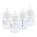 NUK First Choice Smooth Flow Anti-Colic Bottle, Peach, 5 oz. Baby Bottle with SafeTemp Temperature Indicator, Newborn Essentials, 4-Pack