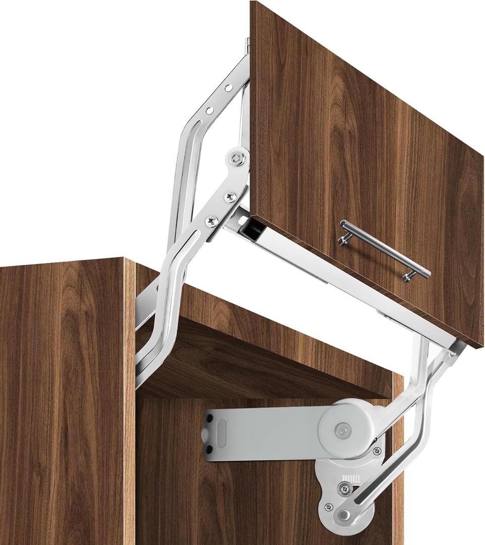 YJINGRUI Hydraulic Buffer Cabinet Door Hinge, Lift and Up Hinges, Vertical Lift Cabinet Door Hinge, 19.69-31.49in, Sturdy Silent and Adjustable