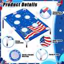 Gemscream 4th of July Bean Bag Toss Games with 6 Bean Bags 250 Anniversary Portable PVC Framed Corn Hole Game Set for Independence Day Patriotic Party Outdoor Game Party