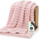 Bedsure GentleSoft Pink Throw Blanket for Couch - Cozy Soft Blankets Gifts for Women, Spring Cute Small Fleece Throws for Girls, Pink Decor for Home Room, Crystal Pink, 50x60 Inches