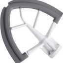 Flex Edge Beater for KitchenAid Tilt-Head Stand Mixer, 4.5-5 Quart Flat Beater Paddle with Flexible Silicone Edges Bowl Scraper, White
