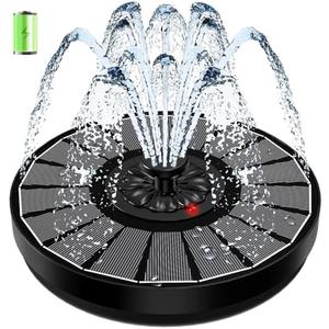 SZMP Solar Fountain Work On Cloudy Day,Solar Water Bird Bath Fountain with Faster Conversion Glass Solar Panel and Power Indicator Light,Built-in 2000mAh Battery
